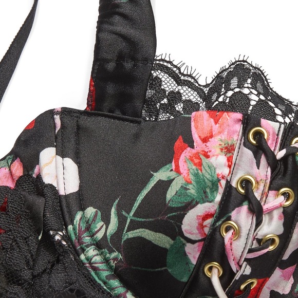 Victoria's Secret Atelier satin lace trim lightly line balconnette floral Bra - Picture 2 of 14